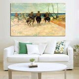 Paul Gauguin Hand Painted Horseman on the Beach Oil Painting Figure Abstract Classic Retro Wall Art Decoration