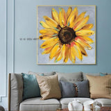 Hand Painted Yellow Sunflowers Canvas Art Wall Canvass