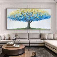 Hand Painted Textured Colorful Abstract Tree Painting Hand Painted Canvas Arts Oil Painting