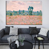 Classic Hand Painted Monet Poppy Field 1887 Canvas Oil Paintings Wall Art Paintingatio