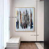 Hand Painted Abstract Wall Art Modern Minimalist Colorful Canvas Office