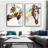 Oil Painting Hand Painted Big Animalr Original Running Horse Modern Painting wall art