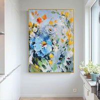 Hand Painted Oil Painting Abstract Canvas Painting Palette Knife Flowers Modern Decor Floral Wall Art