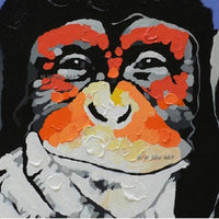 Wall Art on Canvas Monkey with Headphone Modern Hand Painted for Kids Room Home Hand Painted s
