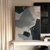 Hand Painted Oil Paintings Modern Dark Color Block Abstract Canvass Bedroom Fashion