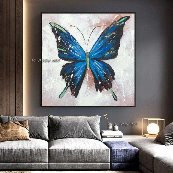 Abstract Butterfly Hand Painted On Canvas Colorful Modern Animals Pop Art For Kids Room Hallway