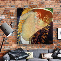 Hand Painted Art Gustav Klimt Danae Oil Painting on Canvas