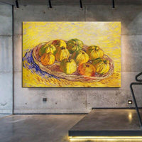 Hand Painted Van Gogh Still Life and Basket of Apples Famous Oil Painting Canvas Wall Art Decoration