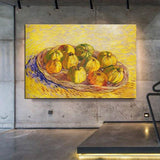 Hand Painted Van Gogh Still Life and Basket of Apples Famous Oil Painting Canvas Wall Art Decoration