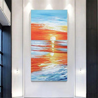 Hand Painted Oil Painting Summer Seascape Knife The On the Canvass