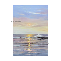 Hand Painted Sunrise Sea Hallway Bedroom decora Wall Art Abstract Landscape art Canvas painting