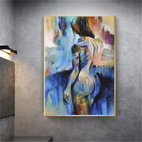 Hand Painted Oil Painting Nude Girl Abstract Canvas Sex Figure Wall Art Girl Bedroom