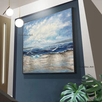 Nature Seascape Cloud Ocean Sea Sky Landscape Hand Painted Canvas Painting Wall Art