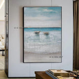 Hand Painted Abstract Wall Art Seascape Minimalist Modern On Canvas Decorative