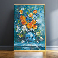 Hand Painted Oil Painting Canvas Still Life Knife Flower Abstract Modern Canvas Decorative