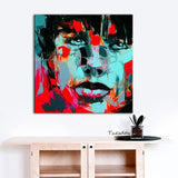 Abstract Hand Painted Oil Painting Palette Knife Portrait Man Face On Canvas