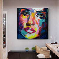 Francoise Nielly handmade Palette knife portrait Face Oil painting on canvas acrylic painting decor wall Art picture living room