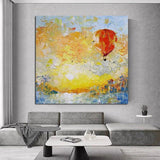 Hand Painted Oil Painting Impression Landscape Hot Air Balloon Abstract For Kitchen On Canvas