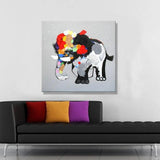 Modern Abstract Hand Painted Oil painting On Canvas Pop art Elephants Paintings Wall Art Decorative