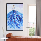 Hand Painted Oil Painting Art Modern Pretty Woman People Abstract On Canvas Wall Canvas Art