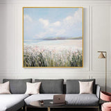 Modern Landscape Hand Painted Knife Oil Painting Canvas Texture Hallway As