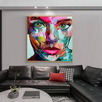 Hand Painted Palette knife Face oil paintings on canvas wall art pictures heavy texture oil painting home decoration