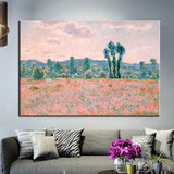 Classic Hand Painted Monet Poppy Field 1887 Canvas Oil Paintings Wall Art Paintingatio