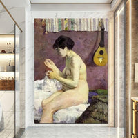 Paul Gauguin Nude Study Hand Painted Art Oil Painting Impressionism People Abstract Room Decors