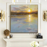 Modern Abstract Landscape Canvas Hand Painted Painting And Sunset Wall Art