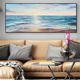 Hand Painted Morandi landscape Sunset Seascape Modern Style Office Decoration Canvas Painting Wall Art Mural