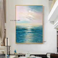 Style Pure hand-painted Decorative Painting Entrance American seascape Painting