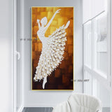 Hand Painted Abstract Canvas Ballet Girl Decoration Vertical Rectangle Modern Wall Art