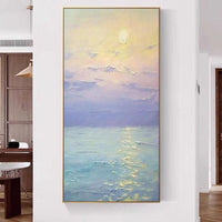 Artwork Boat In Sea Paintings Hand-Painted Abstract Oil Painting On Canvas Wall Art Unframed