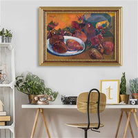 Hand Painted Art Oil Painting Paul Gauguin Still Life with Mango Impressionism Abstract Retro Room Decor