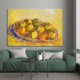 Hand Painted Van Gogh Still Life and Basket of Apples Famous Oil Painting Canvas Wall Art Decoration