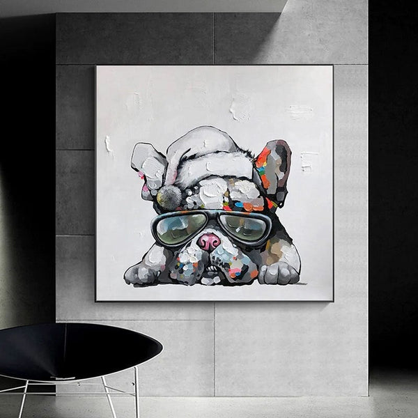Hand painted Canvas Oil Paintings Modern Animal Dog Abstract Home Children's Room Decoration