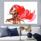 Decorative painting Hand Painted Black White African Woman Canvas Painting Modern Art Portrait painting for Room Office Decoration