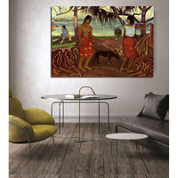 Paul Gauguin Hand Painted Oil Painting Under Pandanus Abstract People Landscape Classic Retro Decor