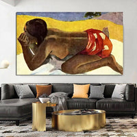 Hand Painted Paul Gauguin alone Oil Painting Abstract Classic Retro Wall Art Decoration