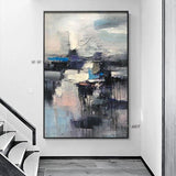 Hand Painted Abstract Canvas Painting Modern Furniture Wall Art Wall Hanging Decorative