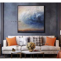 Hand Painted Wall Art Abstract Blue Cloud Landscape Hand Painted Bedroom