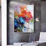 Hand Painted Palette 3D Knife Flower Painting Modern landscape On Canvas