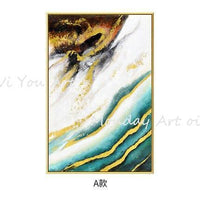 art Hand Painted yellow Golden Foil Painting Foil painting Modern Hand Painted Canvas Art