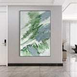 Hand Painted Oil Painting Simple Green Abstract Modern Canvas Hoom Decors