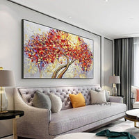 Hand Painted Oil Painting Modern Colorful Abstract Knife Flowerss