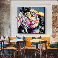 Hand Painted Oil Painting Modern Knife Face Portrait Painting Abstract On Canvas Art Decor