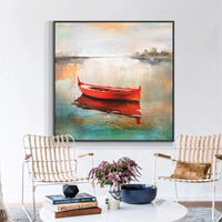 Hand Painted Painting On Canvas Wall Decoration Home Club Sailboat Seascape Hand Painted Abstract Paintings For Interior