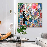 Hand Painted Modern Oil Painting Street Art Hand Painted Abstracts Room Decoration