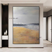 Hand Painted Oil painting Wall Art Canvas Beach Sea Coast Water Ocean Modern Decoration Wall Painting