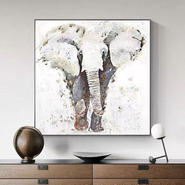 Abstract Animal Elephant Hand Painted Oil Painting On Canvas